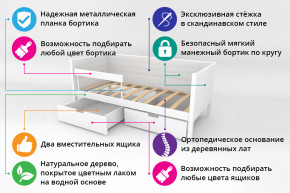 Кровать-тахта Svogen мягкая с ящиками и бортиком с фото белый/динозаврики в Уфе - ufa.magazinmebel.ru | фото - изображение 2